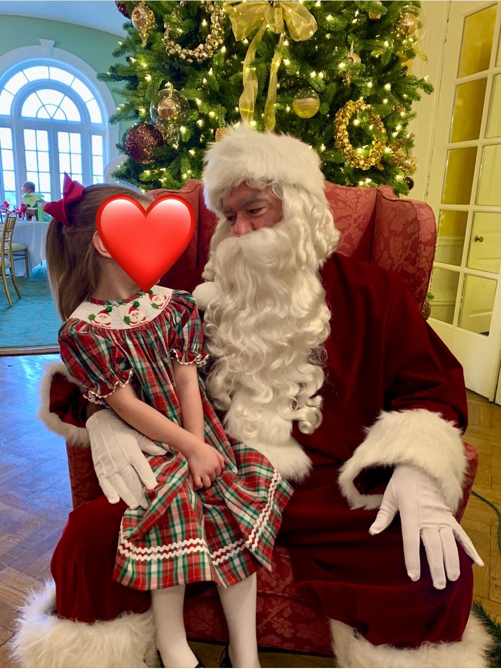 Smocked Christmas Holliday Dress Girls Plaid Santa Holiday Dress Size 5